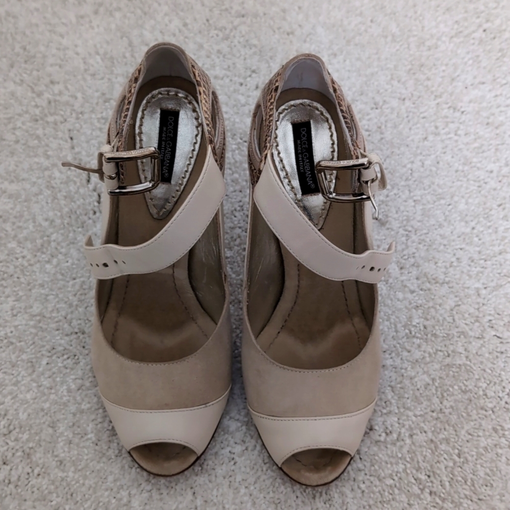 Dolce & Gabbana Leather & Rattleskin Heels Size 36
